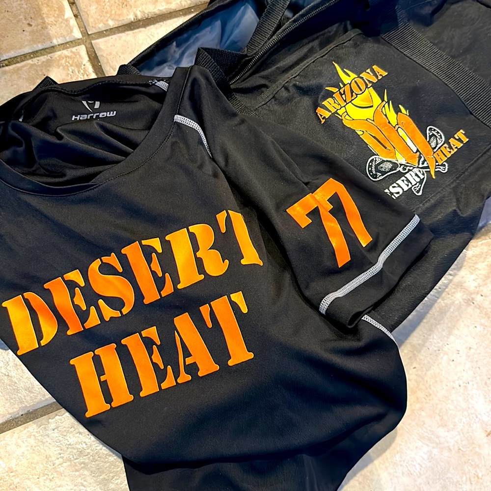 NWOT AZ LAX Bundle Desert Heat Lacrosse Bag & Practice Shirt